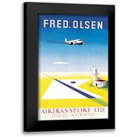 Nepoznati crni moderni uokvireni muzej umjetnički print pod nazivom - Fred. Olsen Airtransport Ltd.
