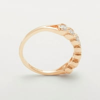 Britanci napravio 18k ružičasto zlatni kubični cirkonijski ženski vječni prsten - Opcije veličine -