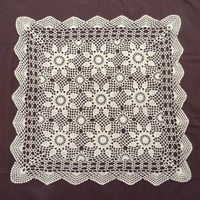 Vintage Square Stolcloth Doily Pamučna čipka Crochet Cvjetni poklopac platna stola