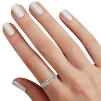 Carat okrugli bijeli prirodni dijamantski filigranski prsten za angažman 14K čvrsto bijelo zlato Veličina-5
