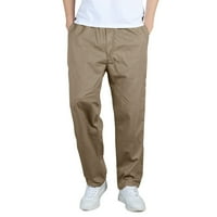LISINTTOOL pantalone za muškarce Muške modne casual labavi pamuk plus veličine džep čipke udružene elastične