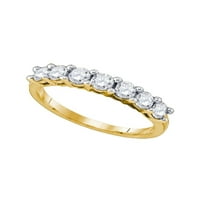 10KT Žuto zlato Žene okrugli dijamantski vjenčani prsten CTTW