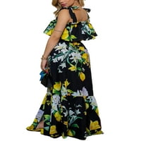 Kayotuas ženska ljetna boho cvjetna print plaža Boho kravata strana Split Backlex maxi haljina