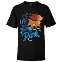 Disney Psi Dama Život je šetnja parkom - majica kratkih rukava za djecu - prilagođeno-crno