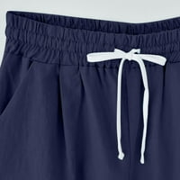 Ženski atletski kratke hlače Ljeto Print plus size pamučne posteljine hlače casual hlače šorc tamno
