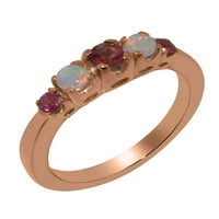 Britanska napravljena 18k ružičastog prirodnog ružičastih turmanskih i Opal Ženski zaručni prsten -