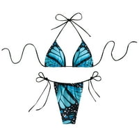Qcmgmg bikinis za žene nisko uspostavi leptir s niskim kravatama, dva kupaca thong trokuta za kupalište s