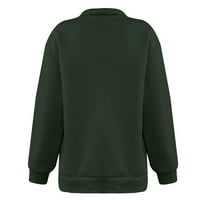 HOT6SL Žene dugih rukava na dugih rukava duks polovina pulover Duks Y2K Duks dukseva Trendy Jesen odjeća