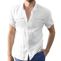 Musko casual čvrsta majica Dvostruki džepovi kratki rukav elegantna ručica košulje sa nagibom svečana