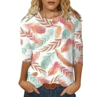 Dame majica kratki rukav okrugli vrat Vintage tiskani ženska odjeća Streetwear Leisure Beach Style Dnevna