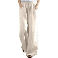 Palazzo Hlače za žene Dressy CordString Wide Leg Lounge hlače Labave vrećice Srednja struka joga hlača