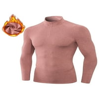 Groanlook muškarci Kompresijske košulje Zip Sport majica dugih rukava mišića majica Muški atletski pulover