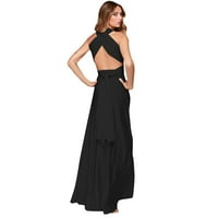 Outfmvch Crne haljine za žene Multi-habanje metoda Višekorenu Cross Halter Haljina duge suknje haljina