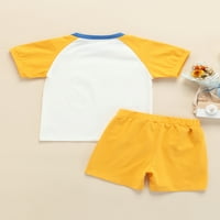 GENUISKIDS Toddler Kids Baby Boys Ljeto odijelo Kratki rukav CrewNeck majica + elastični struk Štorke