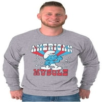Heftty Smurf Američki mišić USA dugih rukava majica za muškarce žene Brisco brendovi 2x