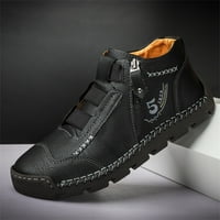 Muški čizme za gležnjeve cipele od kože, cipele, muške bočne patentne patentne patentne patentne patentne