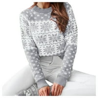 Ženska modna pahuljica Božićne Xmas pulover džemper pletene bluza vrhova hot8sl4869529