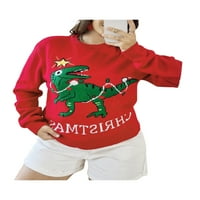 Jedno otvaranje ženske proljeće jesen modni pulover božićni dugi rukav dinosaur