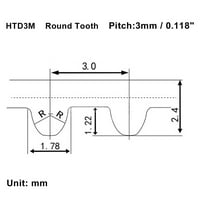 HTD zubi Stepper Timming remen gumeni ručni remenski perimetar širok