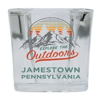 Jamestown Pennsylvania Istražite na otvorenom Suvenir Square Square Bander Shot Glass 4-pakovanje