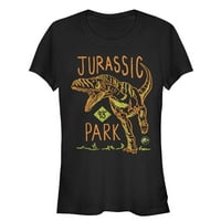 Juniorski Jurassic Park T. Re Crayon Print Graphic Tee Crni Veliki