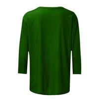 Plus veličine Vrhunska klirensa Ženska solidarna majica Srednja rukava Bluza Green 16