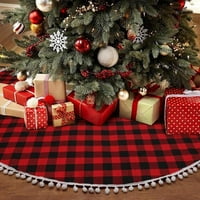 Tassels Crvena i Crna plairana Christmas Treects Božićne ukrase Provjerite Trgovinski centri za Thingways