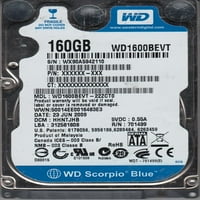 WD1600BEVT-22ZCT0, DCM Hhntjhb, Western Digital 160GB SATA 2. Hard disk
