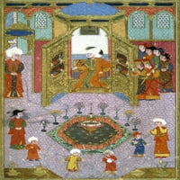 Osmansko carstvo: Biblioteka. Nsultan Murad III u svojoj biblioteci. Turski minijaturni, C1582. Poster