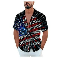 Ljetni trendi čišćenje muške majice Muške havajske košulje Dan neovisnosti Zabava Šareni kratki rukav