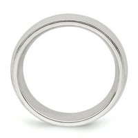 Carat u Karatsu Sterling Silver Wide Band Comfort-Fit pola okrugle milgrainske prstene veličine -8.5