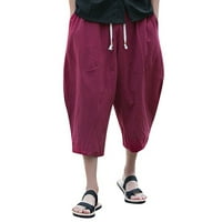 Vivianyo HD pantalone za muškarce čišćenje Muške povremene slatke sportske hlače CALF-duljine posteljine