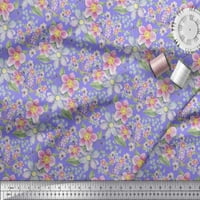 Soimoi ljubičasta mahovina Georgette tkanina Anemone i lavanda Plava cvjetna cvjetna dekorska tkanina