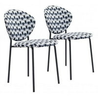 Kućine plave, crno-bijelo arrow Dizajn blagovaonica ili bočne stolice - set od 2