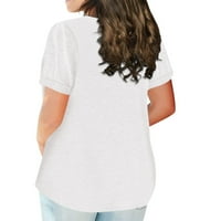 Ženske bluze Ženska majica s kratkim rukavima Okrugli vrat Plus veličina majica Solid Boja Ležerne prilike