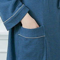 Leodye pidžama za žensko čišćenje Žene Solid zavoj rub ogrtač Pajamas dugačka odjeća za spavanje džepova
