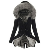 Miayilima tamno siva XL jakne za žene plus veličine zimski kaput rever ovratnik dugih rukava jakna Vintage