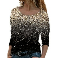 Žene T majice Labavi fit grafički rukav mrežice hladni vrhovi labavi rameni dugim šljokicama za bluza