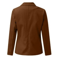 Dukseri za ženske jakne dugih rukava Čvrsta boja Cardigan ovratnik Jednokratno dugme Poslovanje i slobodno