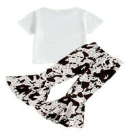 Rejlun Kids Ljeto odijelo Leopard Print Hotsovi Postavlja majice kratkih rukava + Hlače meka odjeća