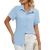 Uskršnje majice za žene T košulje s kratkim rukavima dolje V izrez labavi fit vrhovi Dressy casual majice