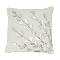 2081.GL1218B Metallic Poinsettia Podružnica Design Holiday Pamuk Poly Popunjen jastuk za bacanje - zlato