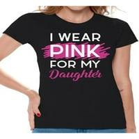AWKWARD Styles Cancer Cancer Majica nosim ružičastu za moju kćerku T majice za žene