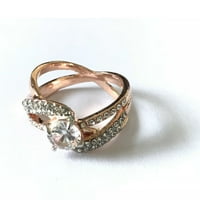 Duhgbne Rose Gold Diamond Ring ženski Europski američki mikro umetnuo cirkon full dijamantni prsten