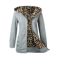Tagold Womenska jakna za plišana s kapuljačom, jesen odjeća za žene, žene plus veličine zimski topli