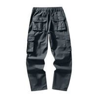 Njshnmn Muškarci Ležerne prilike za hodanje Cargo Multi-džepne hlače na otvorenom ravno tipom fitness