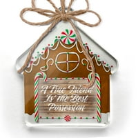 Ornament je tiskao jedno oboljeno obostoboljeno drvo Pravi prijatelj je najbolji posjedljiv božićni