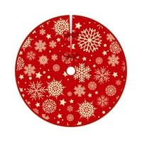 Božićna suknja Red Xmas Tree Ornamenti bijeli reinderi Božićna stabla Mat za prazničnu zabavu Domaći