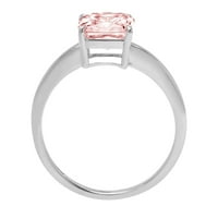 2.5ct Asscher rez ružičasti simulirani dijamant 14k bijelo zlato graviranje izjava godišnjica angažovanog