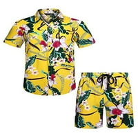 Capreze muns trenerka ležerna ležerna letforma na plaži Hawaiian Lounge Outfit Set Stripe Top i kratak